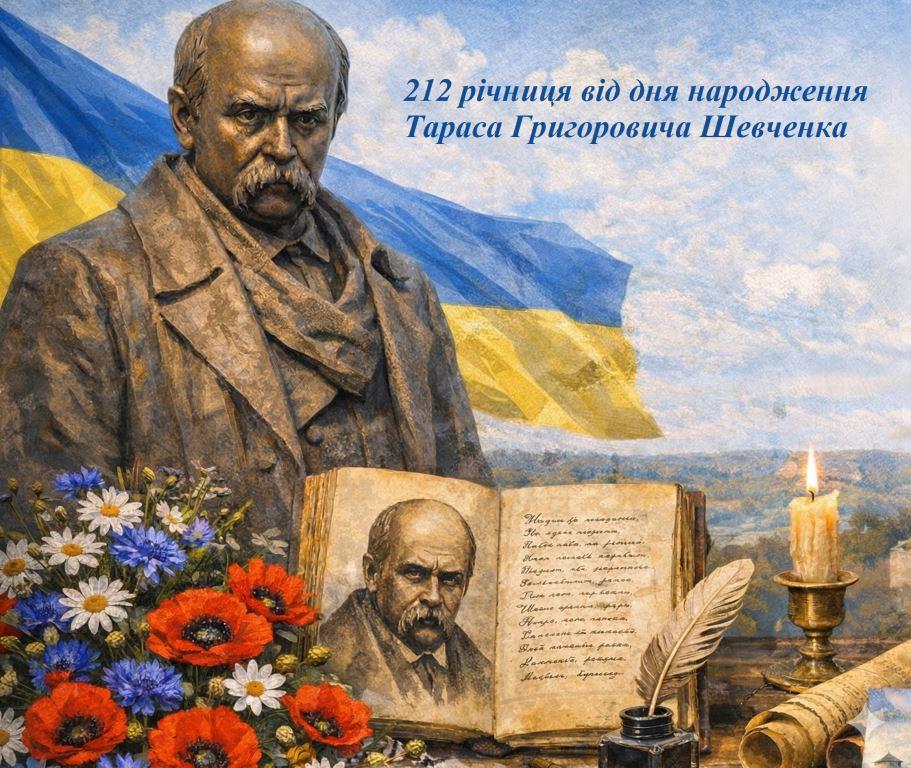 212 річниця від дня народження Тараса Григоровича Шевченка
