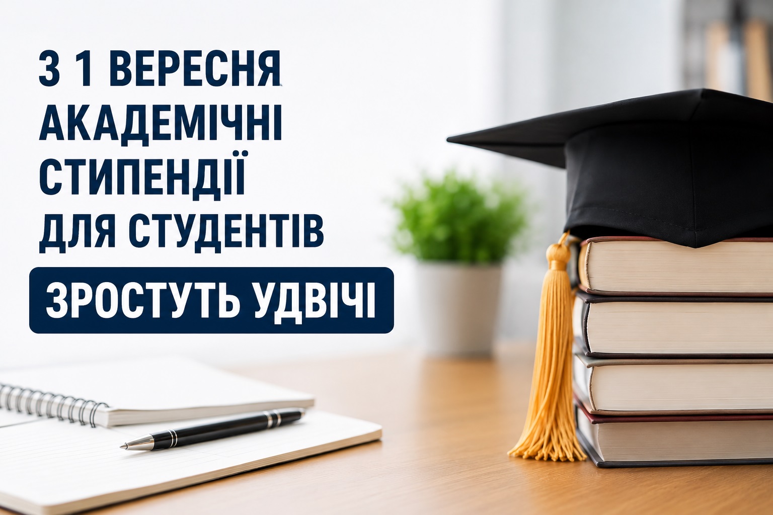 З 1 вересня академічні стипендії для студентів зростуть удвічі
